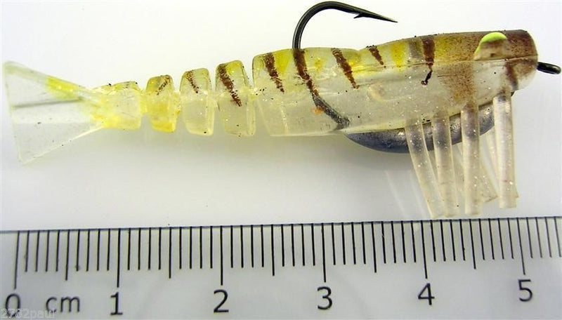 50mm Zerek Live Shrimp Pre Rigged Lumo Eyes Jointed Body Lure