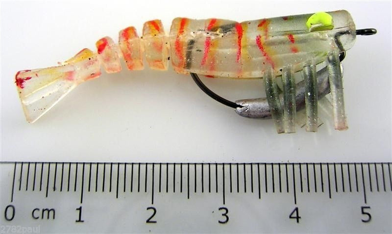 50mm Zerek Live Shrimp Pre Rigged Lumo Eyes Jointed Body Lure