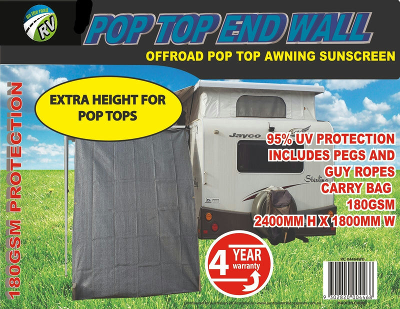 On the Road RV 4WD Pop Top Privacy Screen End Wall