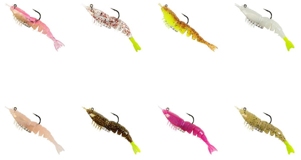 Zman 3.5 Inch Rigged EZ ShrimpZ Soft Plastic Lures-2 Pack of Z Man Soft Plastics