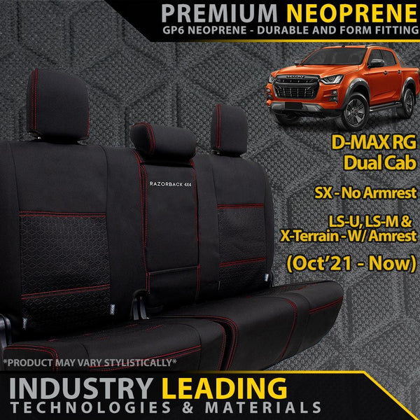 Isuzu D-MAX RG Premium Neoprene Rear Row Seat Covers