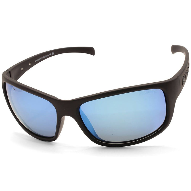 Dirty Dog Phin Satin Black/Ice Blue Mirror Polarised Unisex Sunglasses