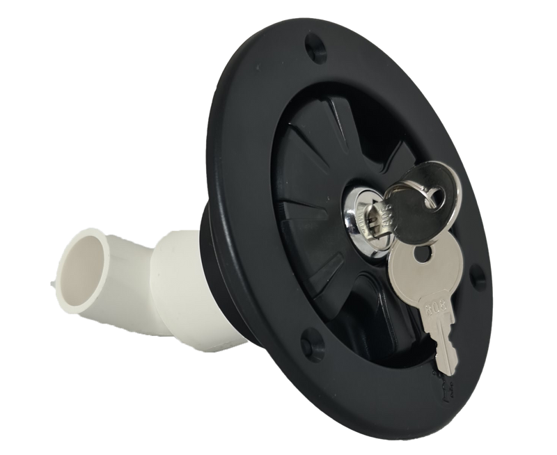 RV Flowmaster Lockable Gravity Water Inlet - Black