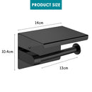 Traderight Group  Toilet Paper Holder Roll Bath Tissue Storage Hook Rack 304 Stainless-Steel Black