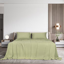Dreamz Fitted Sheet Set Pillowcase Bamboo King Sage Green Summer 4Pcs