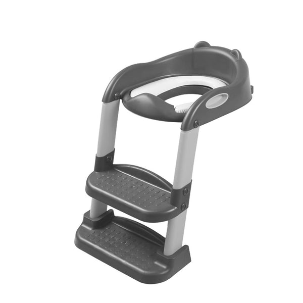 Bopeep Kids Toilet Ladder Toddler Training Step Stool Soft Seat Non Slip Grey