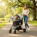 Pawz Pet Stroller Dog Cat Pram Carrier Travel Foldable Aluminium 50kg 4 Wheels