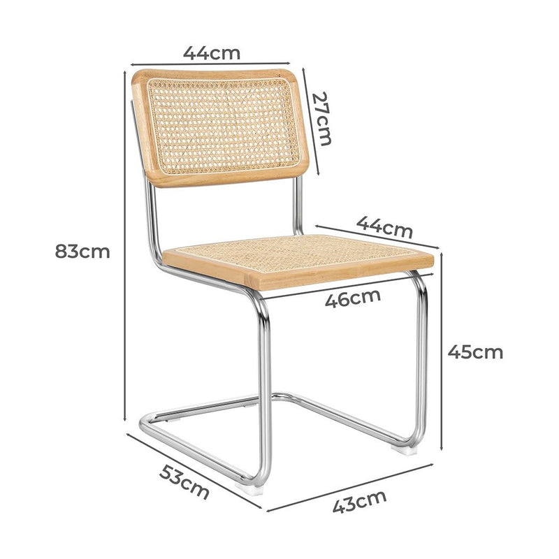 Levede 8x Rattan Chair Dining Chairs Cesca Replica Cantilever Modern Backrest