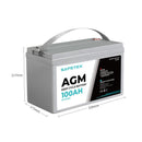 Safetex AGM Battery 100ah 12V Deep Cycle Mobility Scooter Golf Cart RV Camping