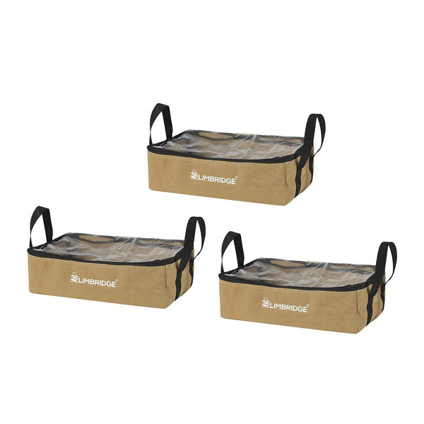 Slimbridge 3Pcs Camping Canvas Storage Bags Adventure Portable Caravan Organiser