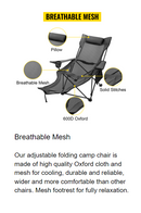 Outdoor Folding Camp Chair with Backrest & Footrest