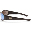 Dirty Dog Boofer Satin Black/Ice Blue Mirror Mens Polarised Sunglasses