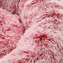Pawz Pet Bed Cat Dog Donut Nest Calming Mat Soft Plush Kennel Pink L