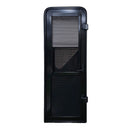Aussie Traveller Caravan DC Door with Pleated Blind - LHH - Black - Round Top Corners - 1750 x 622mm