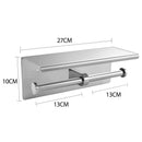 Traderight Group  Toilet Paper Holder Double Roll Stainless-Steel Hook Bathroom Rack Wall Mount