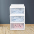 Traderight Group  Plastic Storage Box Stackable Containers 3PK Wardrobe Clothes Organisation 17L