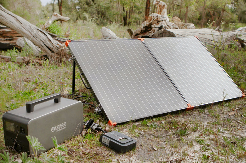 Wildtrak 240W Folding Aluminium Solar Panel Kit Camping/Outdoor Portable Power