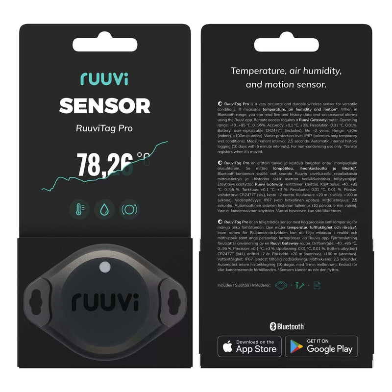 Ruuvi RuuviTag Pro Sensor (3in1) Wireless Temperature, Humidity and Motion