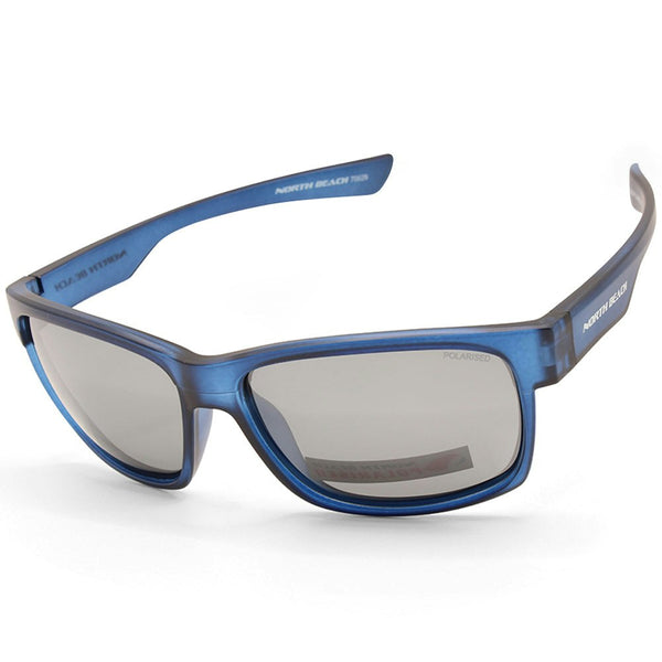 North Beach Oikawa Crystal Blue/Grey Silver Unisex Polarised Sunglasses 70629