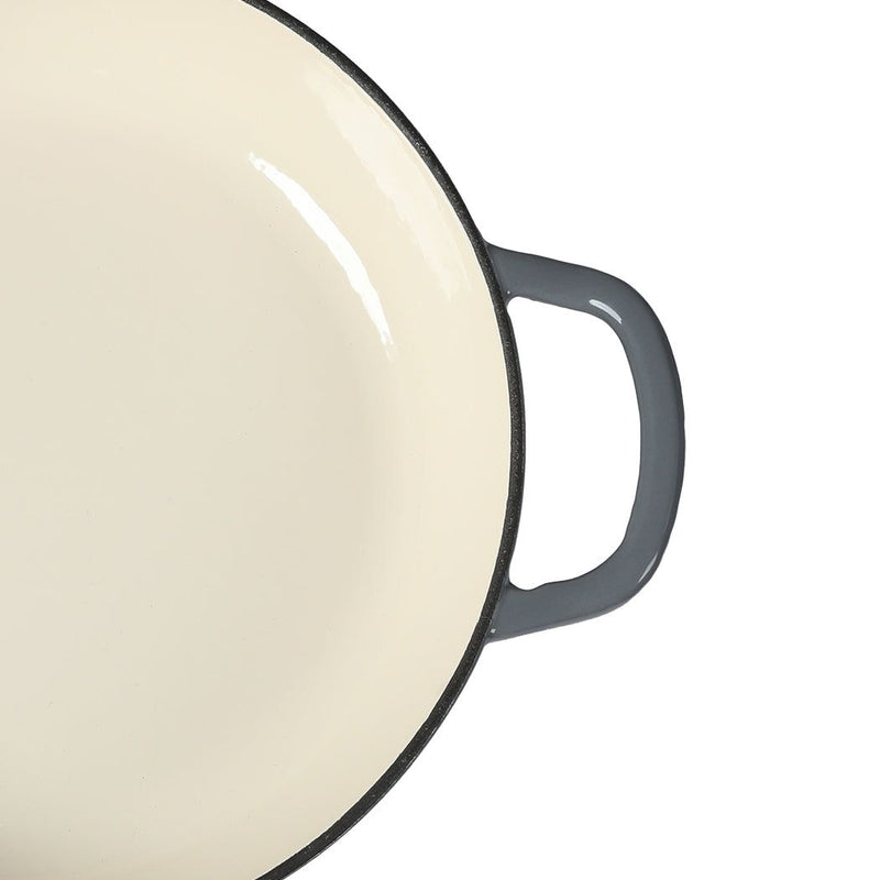 Toque 3.5L Cast Iron Pan Dutch Oven Enamel Casserole Pot Slow Cook Cooker Black