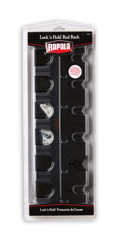 Rapala Lock'n Hold Fishing Rod Rack -6 Hole Fishing Rod Holder with Locking Jaws