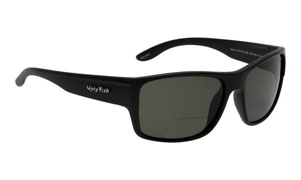 Ugly Fish Atlas PN3551 +2.00 Bifocal TR-90 Black Frame/Smoke Lens Sunglasses