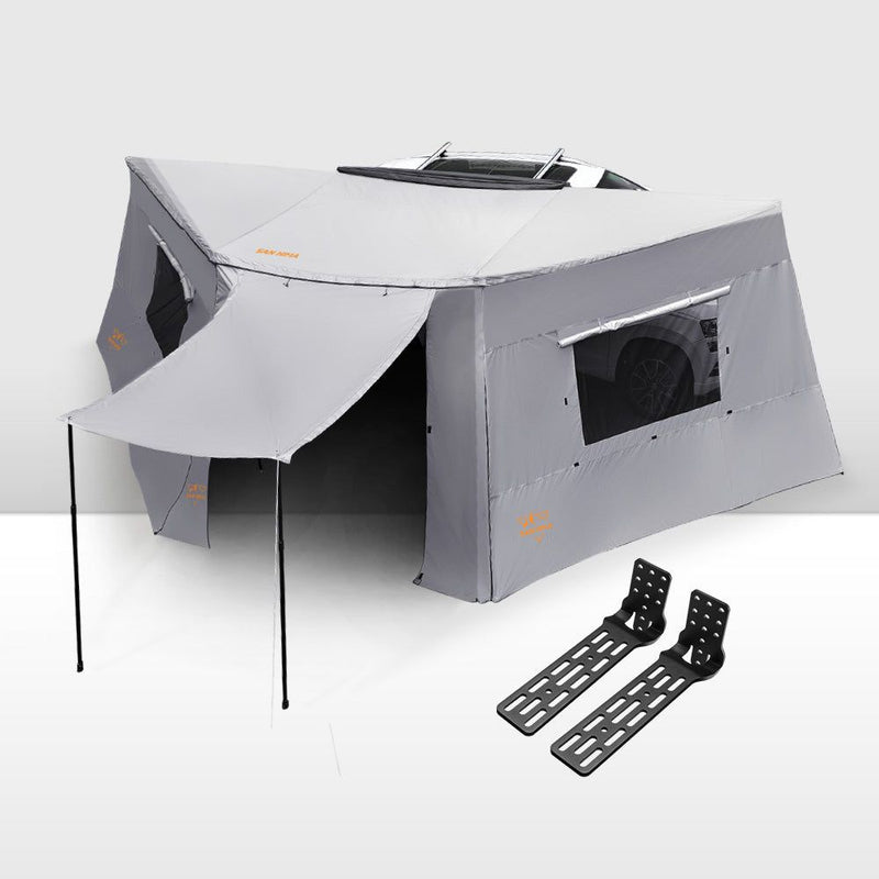 San Hima 180 Degree Awning With Side Wall Car Privacy Screens
