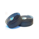 Velo Handlebar Cushion Tape Black Microfibre + White Shockproof w/plugs