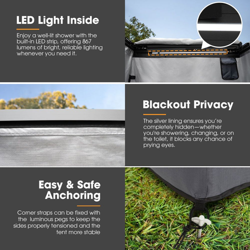 San Hima Shower Awning Fold-Out Instant Ensuite Tent Camping Change Room Toilet