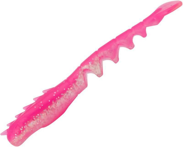 Berkley Powerbait 4 Pack of 4 Inch Fan Tail Shrimp Soft Plastics - Pink Glitter