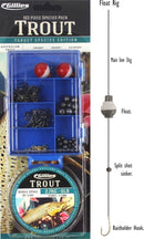 Gillies Trout Tackle Pack - 100 Piece Assorted Tackle Kit With 6lb Fishing Line