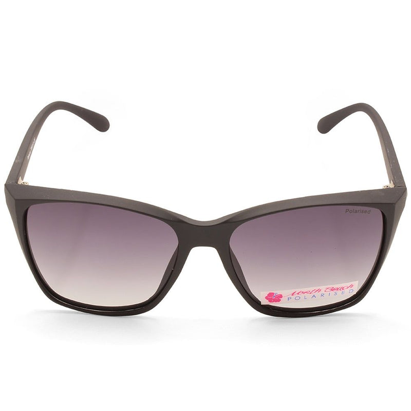 North Beach Remuna Matte Black/Grey Gradient Polarised Women's Sunglasses 70651