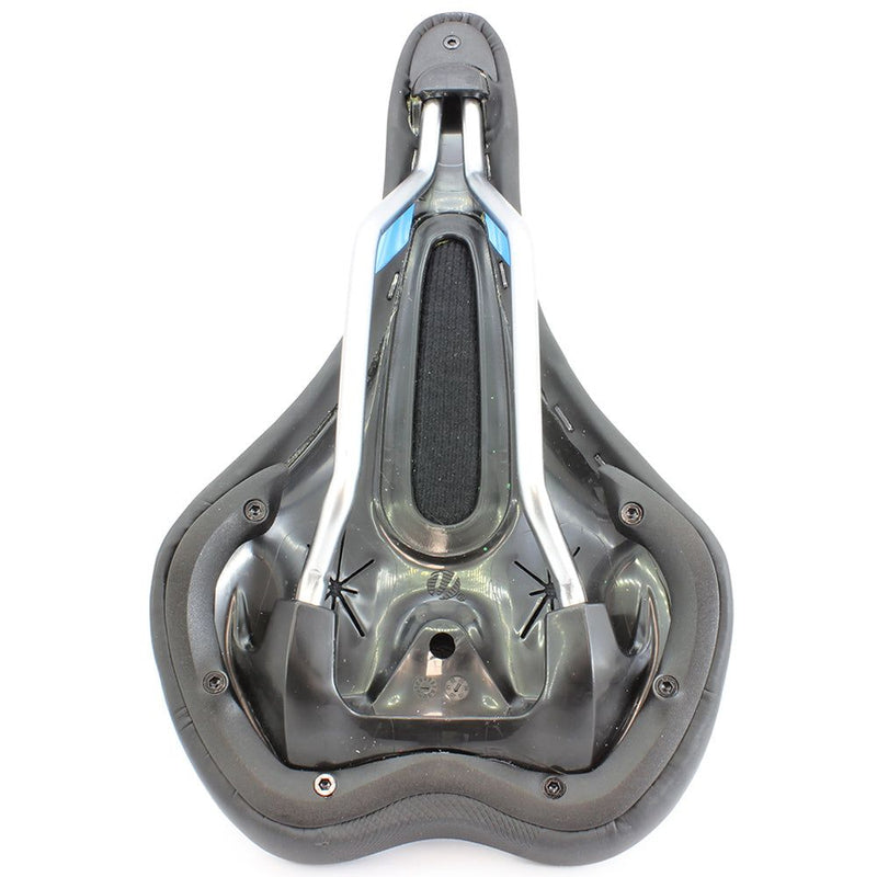 Endzone Slim Vinyl Bike Seat/Saddle with Comfort Foam and Clamp Black/Blue