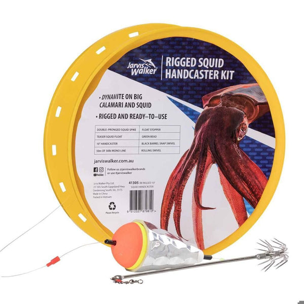 Jarvis Walker 10" Rigged Squid Handcaster Kit with Teaser Float & Squid Spike
