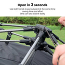 3–4 Person One-Touch Camping Tent Silver Coated Black