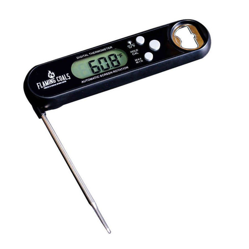 Flaming Coals Digital Instant Read BBQ Thermometer with 240 Deg Rotation Probe