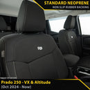 Toyota Prado 250 VX & Altitude GP4 Neoprene 2x Front Seat Covers
