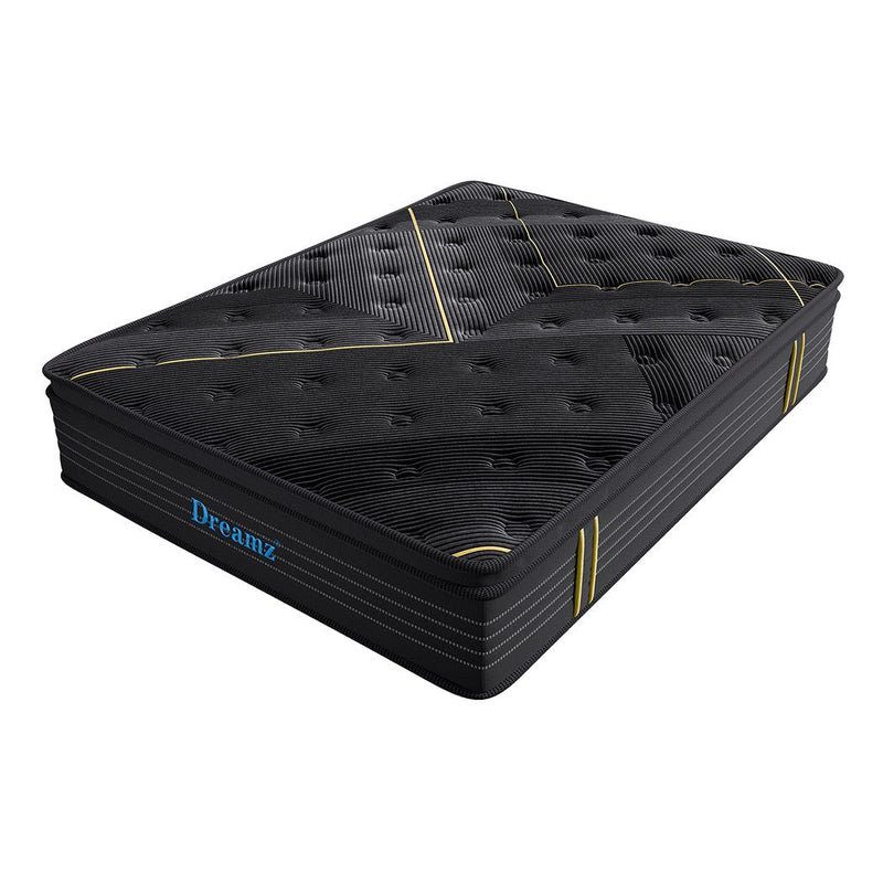 Dreamz Spring Mattress Bamboo Euro Top Bed Pocket HD Egg Foam 35cm King Single