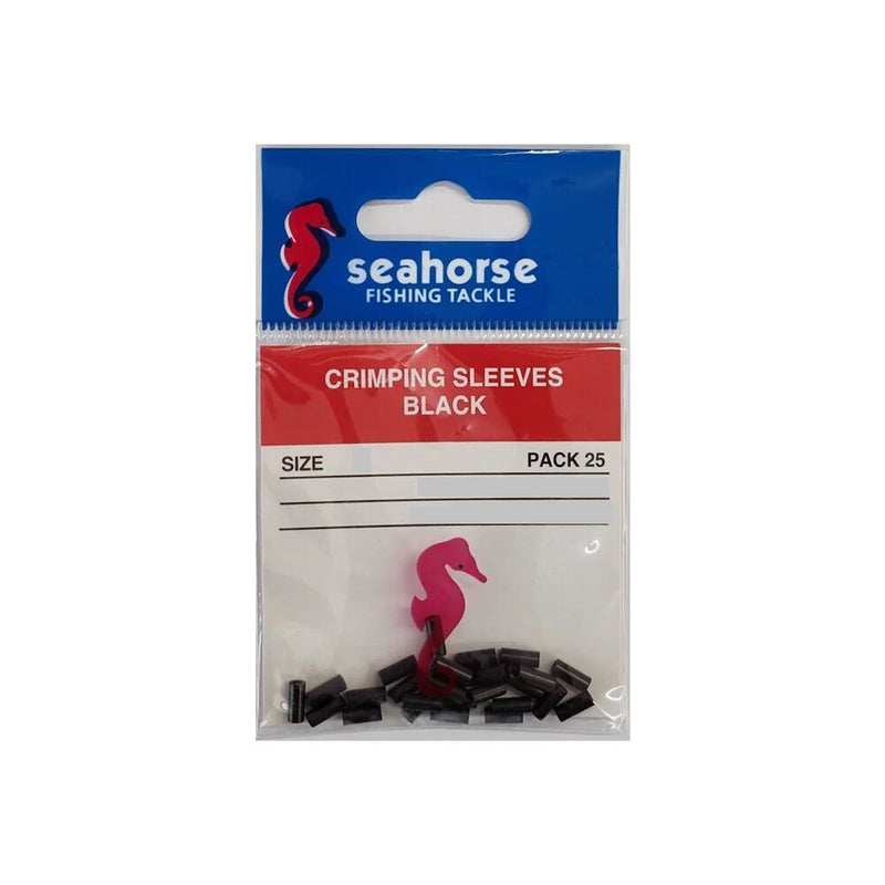 Seahorse 25 Pack of Black Round Crimping Sleeves