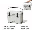 25L Portable Camping Ice Box Cold Storage Cooler White