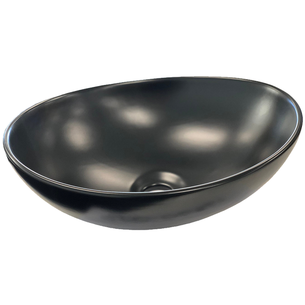 Matt Black Oval Ceramic Bathroom Basin