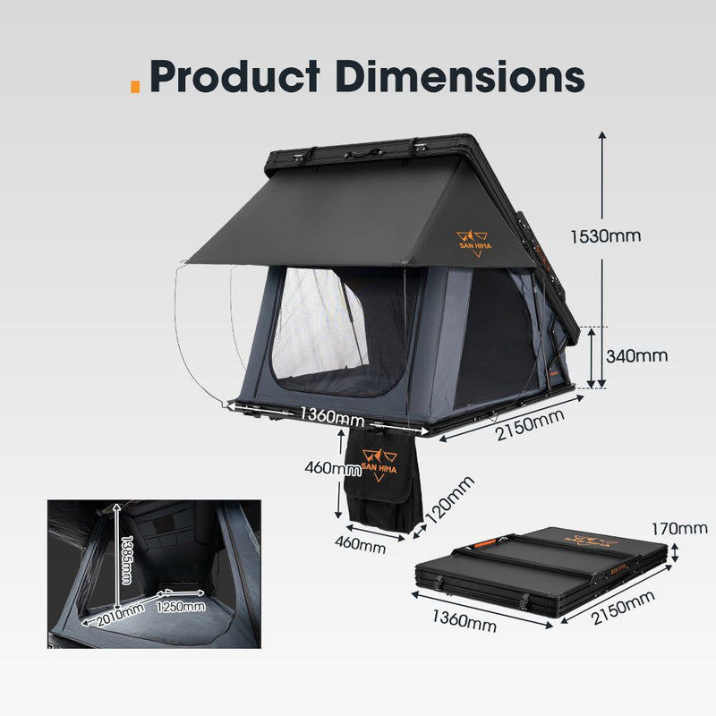 San Hima Kalbarri X Rooftop Tent Hardshell With Ladder Camping 4WD 4x4