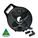 FLAT-OUT 6m Sullage Hose on Black Compact-Reel 25mm