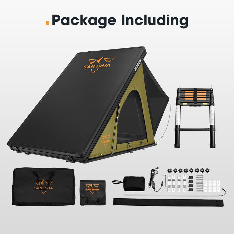 San Hima Kalbarri Lite Rooftop Tent Hardshell Waterproof Camping Olive 4x4 4WD