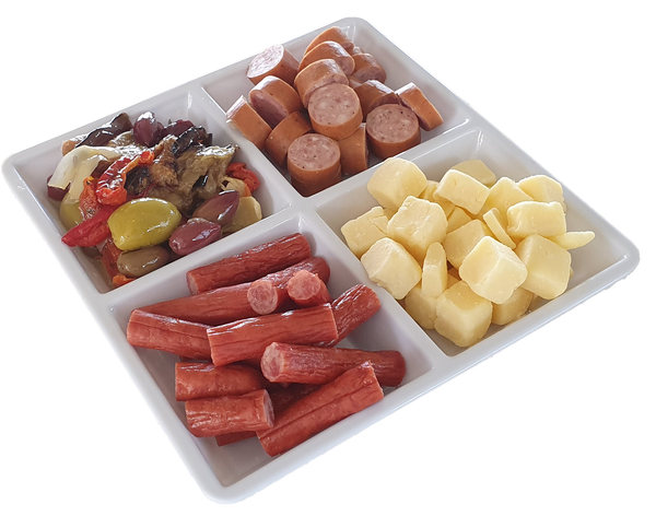 White Melamine Serving Plate 4 Section