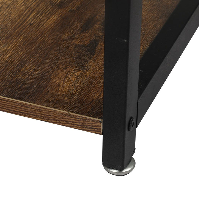 Levede High Bar Table Pub Industrial Storage Shelf Rustic Brown Kitchen 110X60cm