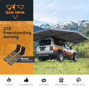 San Hima 270 Degree Awning Free-Standing Car Camping With L Brackets Driver Side