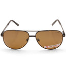 North Beach Fugu Satin Black/Brown Unisex Polarised Pilot Sunglasses