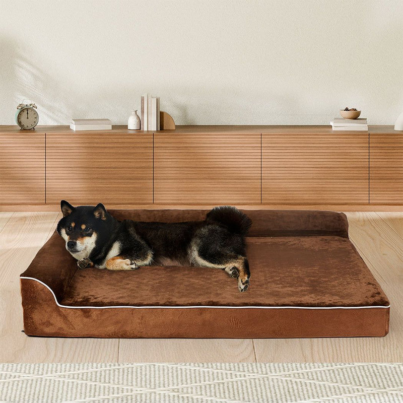 Pawz Orthopedic Dog Bed Memory Foam Cushion Cat Calming Mat Washable L Coffee