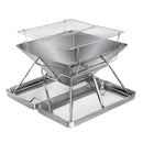 Moyasu Fire Pit BBQ Grill Barbecue Smoker Camping Portable Stainless-Steel Stove